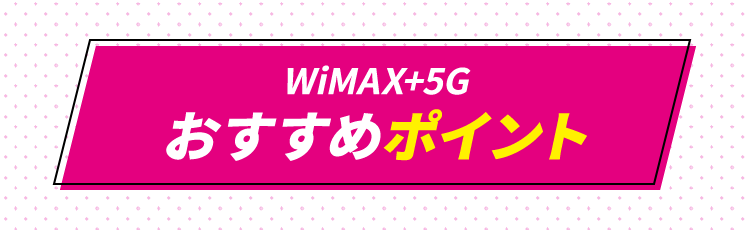 WiMAX+5G おすすめポイント